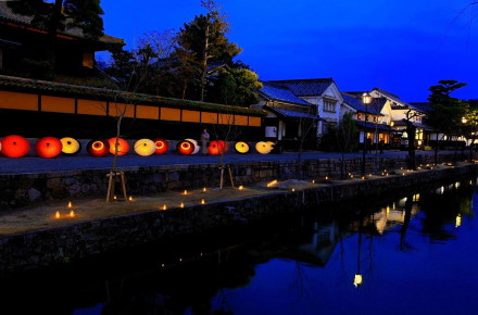 镜头下的日本:冈山县仓敷市,美观地区夜景…-堆