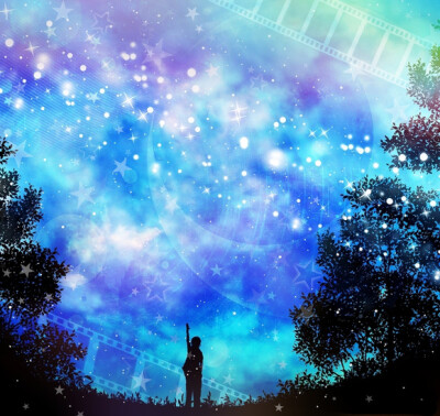 独自一人看那璀璨的星空