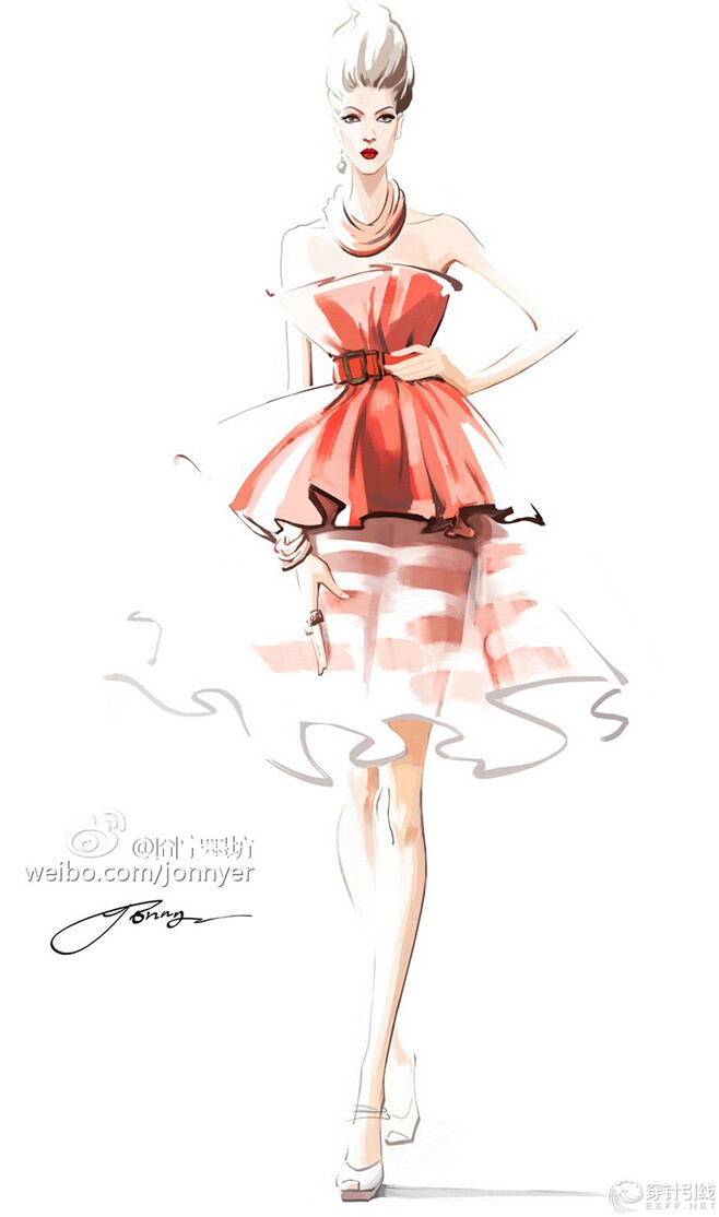 :)那些大师的手绘婚纱服装礼服设计图@怪…-堆