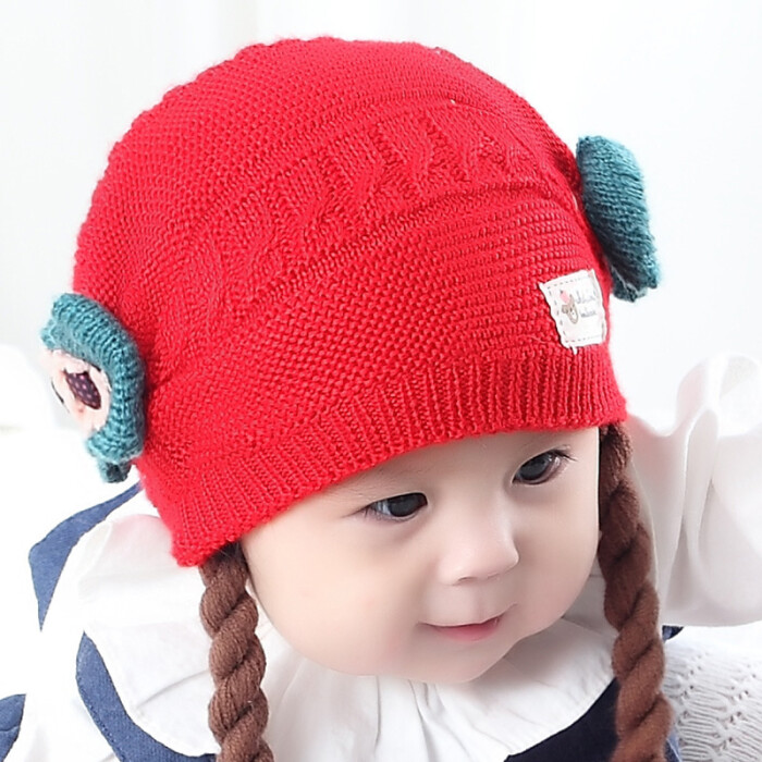 秋冬婴儿帽子女宝宝针织保暖毛线帽3-6-12个…