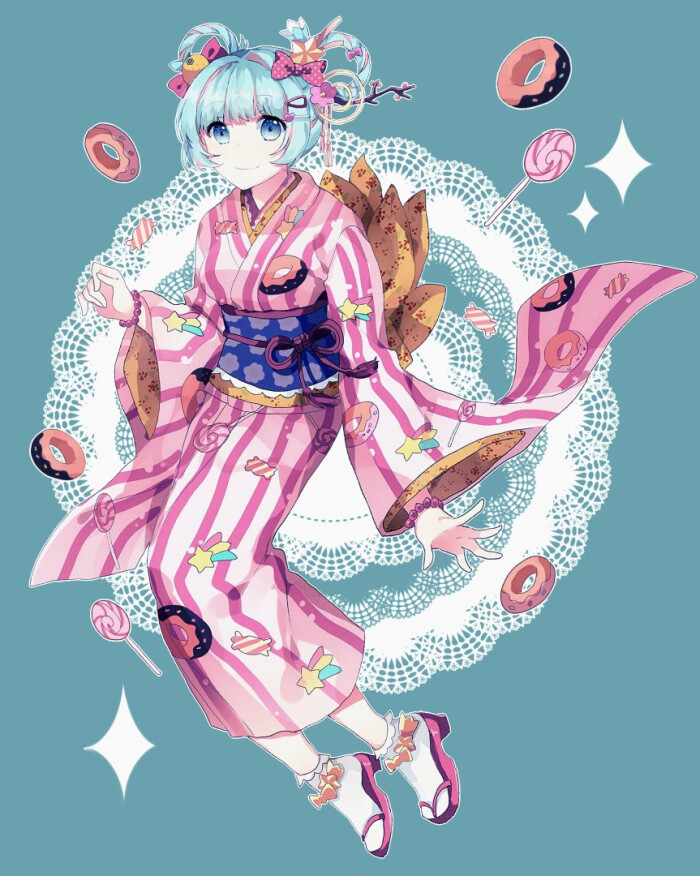 「少女 二次元 动漫 唯美 和服 和风 漫画 原创 插画 甜美 可爱」画师