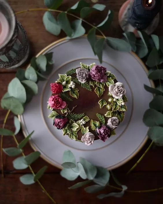 韩式裱花,豆沙裱花