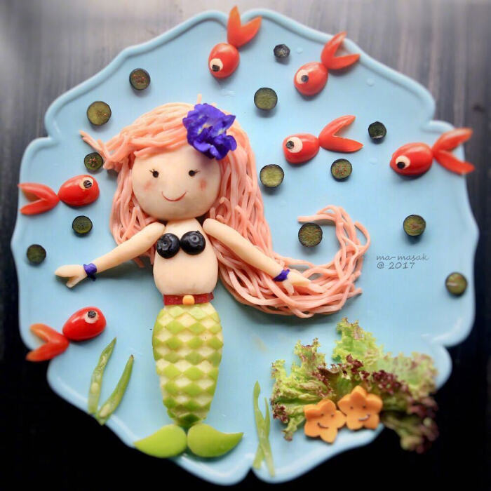 超可爱的卡通食物拼盘 ins:foodmakesfun