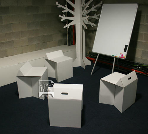 创意环保瓦楞纸家具 纸板家具 纸质家具创意儿童椅子 商业纸道具