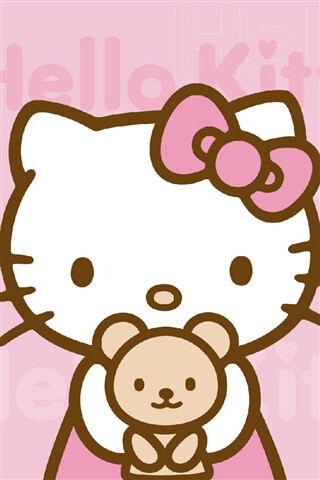 hellokitty iphone 壁纸 插画