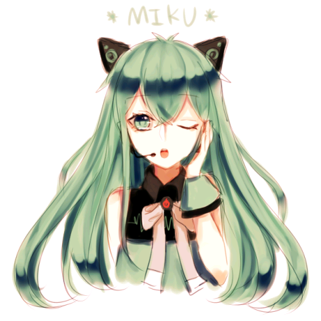 初音未来 萌萌哒 初音 miku 猫耳 二元次 美