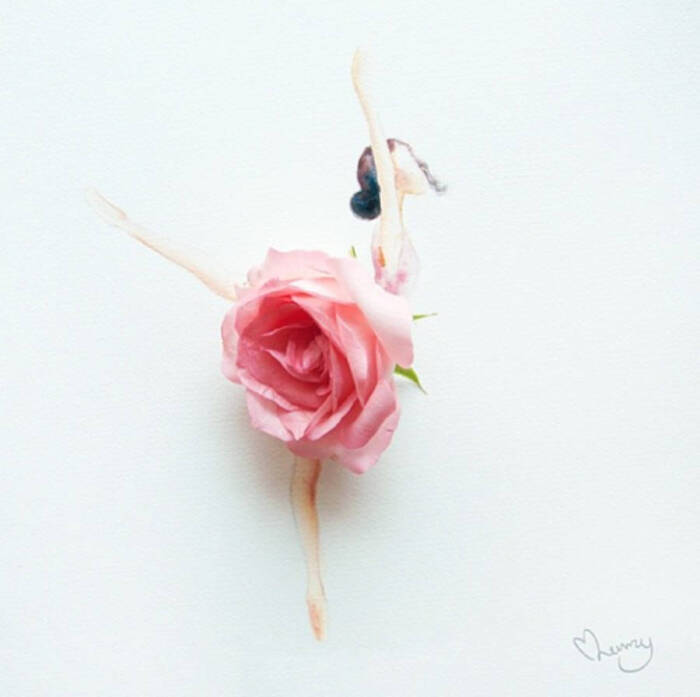 水彩 创意 花仙子 玫瑰 舞蹈