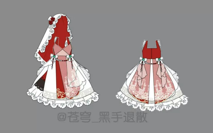 #当基三遇上洋装洛丽塔#lolita 服装设计 图…-堆