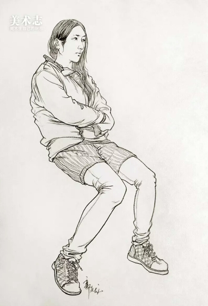 优秀人物速写写生作品