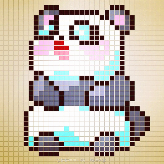 拼拼豆豆 图纸 熊猫