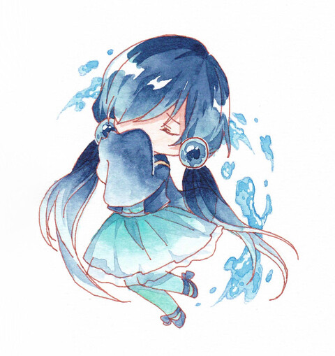 (套图)P站 插画 水彩 Q版 女孩 id=58515734…