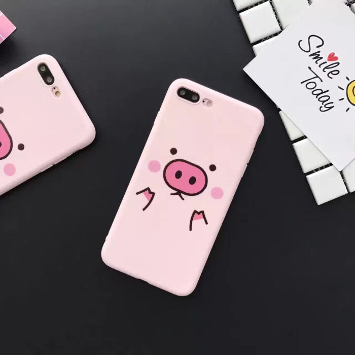 粉色小猪iPhone7plus手机壳苹果6s保护套全…