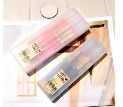 日本MUJI无印良品文具笔盒包邮 塑料透明铅…