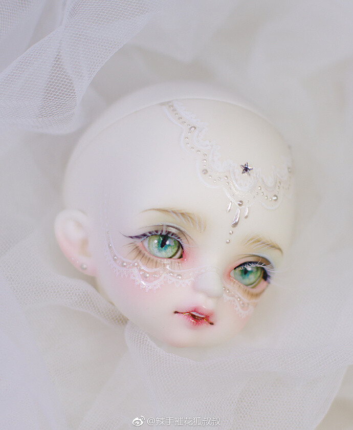 bjd bjd妆面 #bjd接妆# #bjd化妆# 型号:soom-鱼苗 要求:眼下额头蕾丝