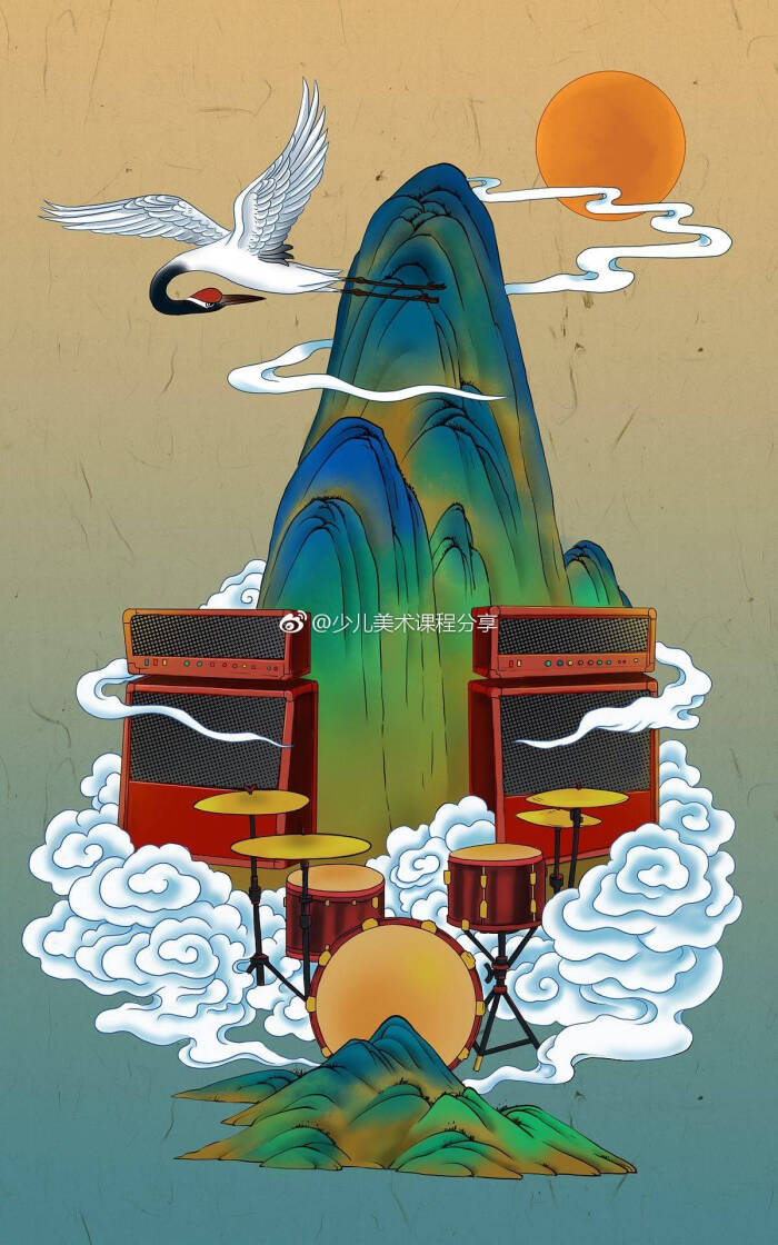 素材来自微博——中国风插画