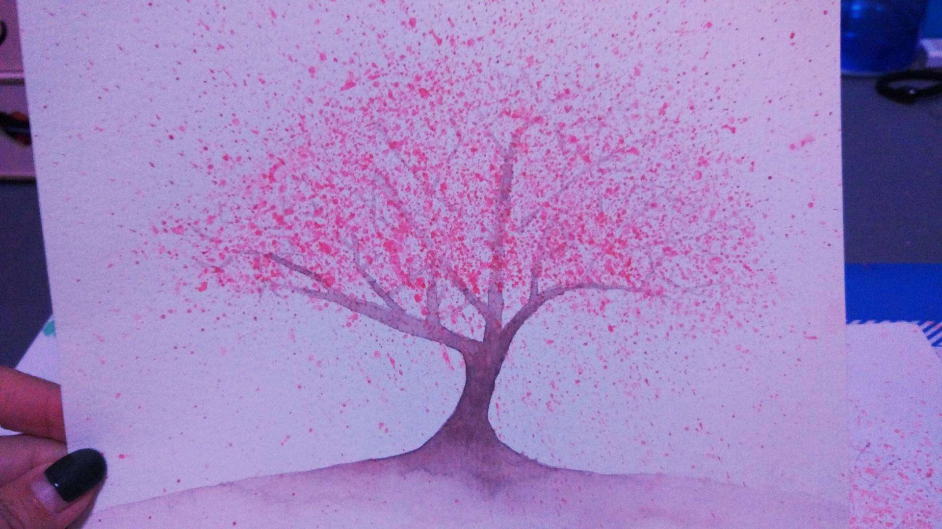 樱花树~今后我可以画更棒的樱花树的