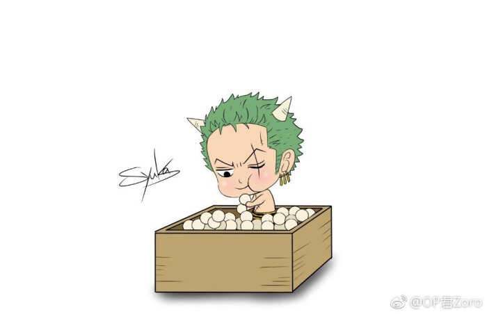 海贼王onepiece 索隆 漫画版 高清手机壁纸 动漫 q版套图 白底简约